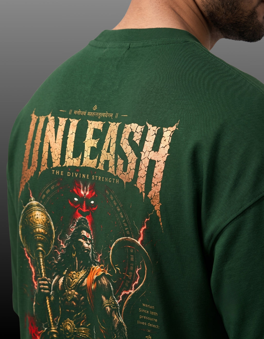 Unleash – Lord Hanuman Mythological Unisex Terry Oversized Tee | 260 GSM