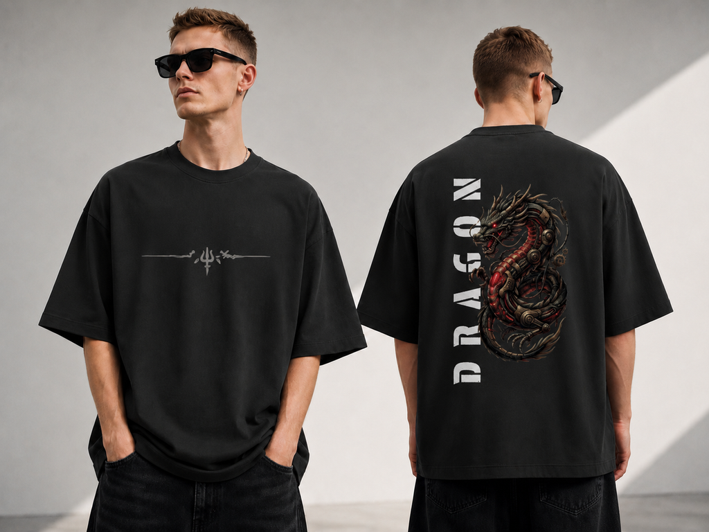 Dragon – Unisex Terry Oversized Tee | 260 GSM