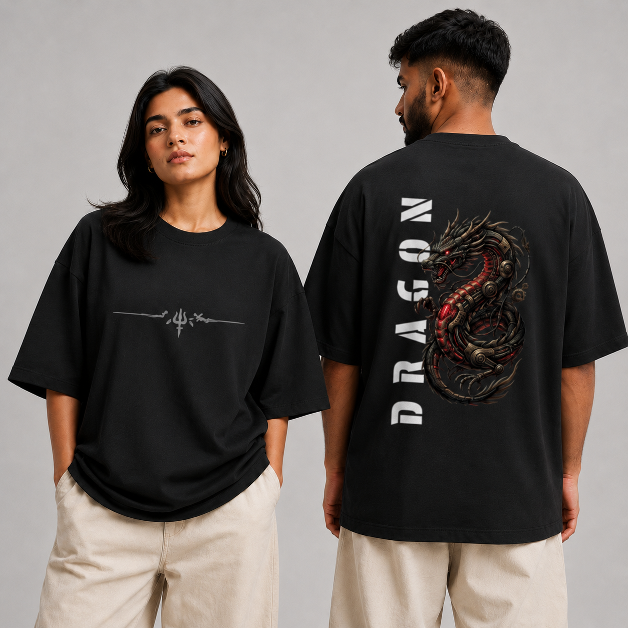 Dragon – Unisex Terry Oversized Tee | 260 GSM